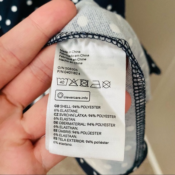 H&M Polkadot Mini Dress Blue Sz 2 - Picture 5 of 8